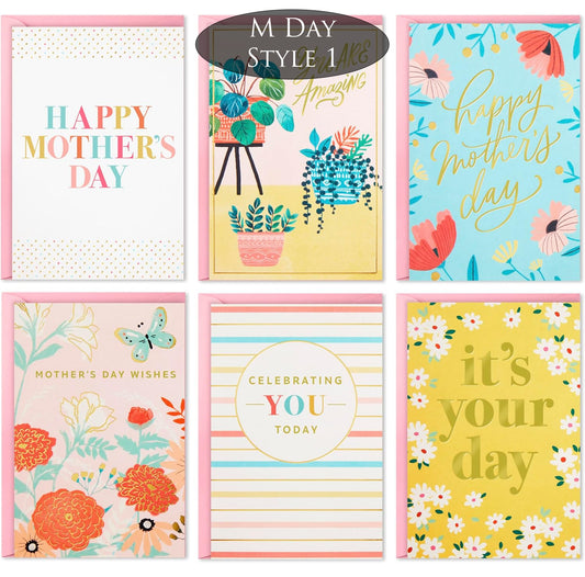 Collection of Mother's Day cards with various designs and messages.