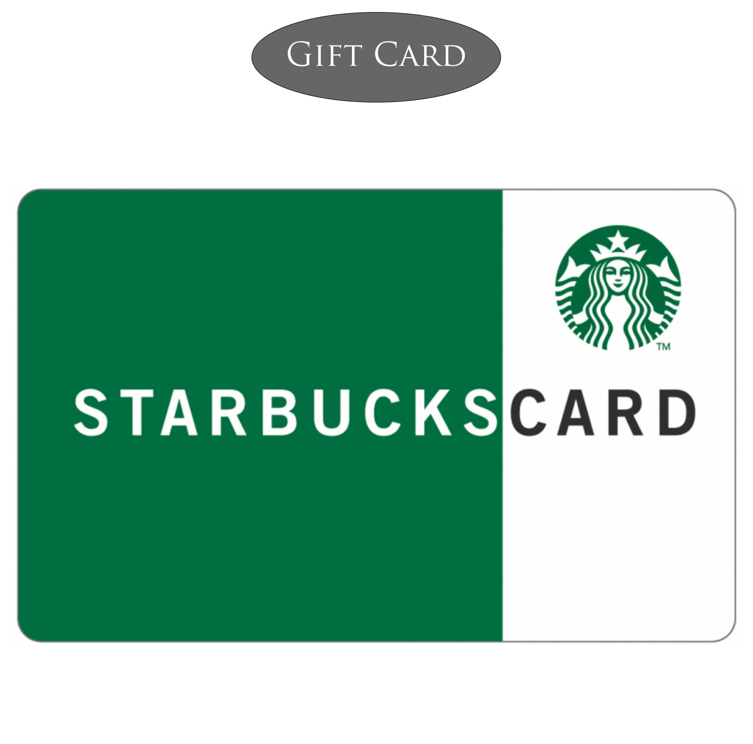 Starbucks gift card with green background and logo